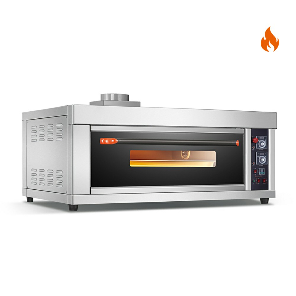 Room Temp.~400℃ 1 layer 2 trays Gas Tempered Glass Door Deck Oven Instrument Control