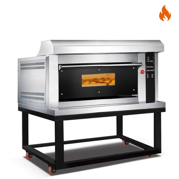 Room Temp.~400℃ 1 layer 2 trays Gas Tempered Glass Door Oven Deck Oven Computer Control