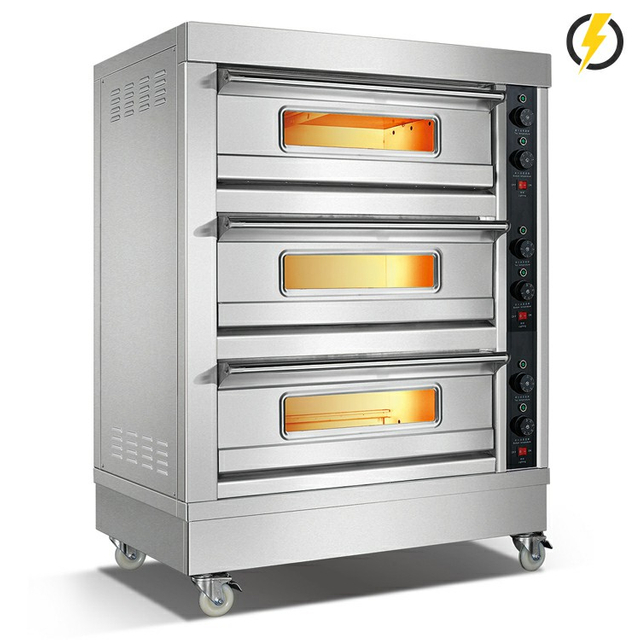 Room Temp.~350/℃400℃ 3 layers 3 trays Electric Oven Deck Oven Knob Control/Instrument Control 