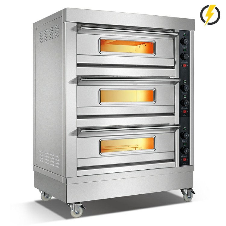 Room Temp.~350/℃400℃ 3 layers 3 trays Electric Oven Deck Oven Knob Control/Instrument Control 
