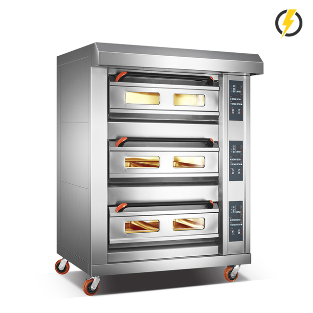 Room Temp.~400℃ 3 layers 6 trays Electric Oven Deck Oven Computer Control