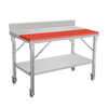 Assembly with cutting board and Casters Stainless Steel Work Table