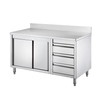 Stainless Steel Worktable with Cabinet and Drawer with Backsplash