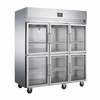 1420L/6Doors/2~ 8°C Upright Glass Door Chiller Commercial Refrigeration