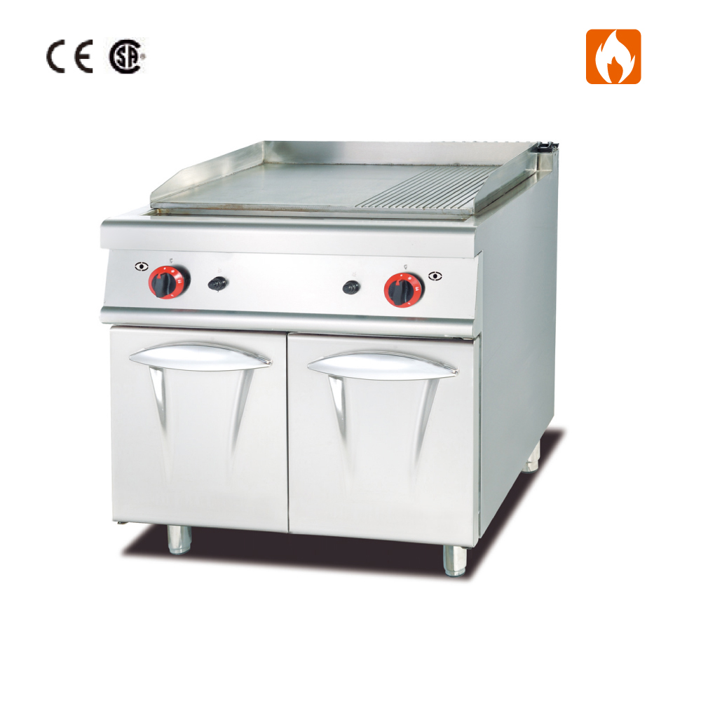 Gas Griddle with Cabinet(1/3 Grooved)